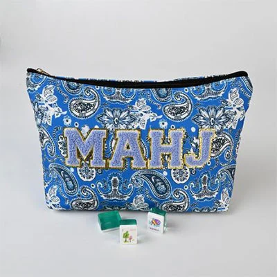 Blue Paisley American Mahjong Travel Set